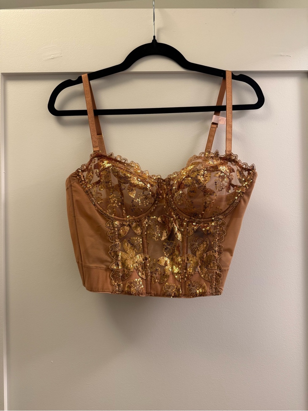 Victoria's Secret Copper Sequin Embroidered Bustier